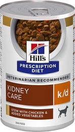 Produktbild von Hill's Prescription Diet k/d Kidney Care Ragout mit Huhn Nassfutter für erwachsene Hunde 48 x 354 g - 48 x 354 g