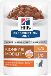 Produktbild von Hill's Prescription Diet k/d + Mobility Feline Nassfutter Huhn für erwachsene Katzen zur Unterstützung von Nieren und Gelenken 48x85 g - 48 x 85 g