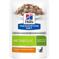 Produktbild von Hill's Prescription Diet Metabolic Weight Management Katzenfutter Huhn Nassfutter zur Gewichtskontrolle 12 x 85 g - 12 x 85 g