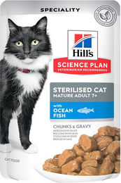 Produktbild von Hill's Science Plan Adult 7+ Nassfutter für Katzen mit Meeresfisch und Huhn 24 x 85 g