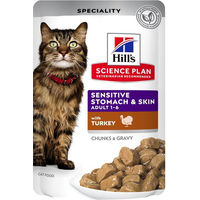 Produktbild von Hill's Science Plan Adult Cat Sensitive Stomach & Skin Truthahn Stückchen in Sauce 12 x 85 g - 12 x 85 g