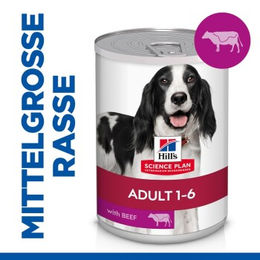 Produktbild von Hill's Science Plan Adult Hundefutter Rind Dose 12x370g - 12 x 370 g