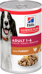 Hill's Science Plan Adult Hundefutter Truthahn Rind Schwein Stückchen in Sauce 6 x 370 g Dose - 6 x 370 g – Bild 1 von 2