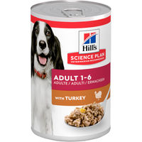 Produktbild von Hill's Science Plan Adult Hundefutter Truthahn Rind Schwein Stückchen in Sauce 6 x 370 g Dose - 6 x 370 g