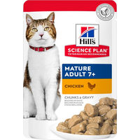 Produktbild von Hill's Science Plan Adult Katzenfutter Huhn Stückchen in Sauce für Senior Katzen 12 x 85 g