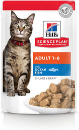 Produktbild von Hill's Science Plan Adult Katzenfutter Meeresfisch Stückchen in Sauce 12 x 85 g - 12 x 85 g