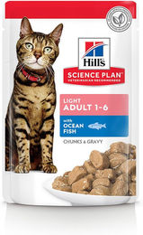 Produktbild von Hill's Science Plan Adult Light Katzenfutter Meeresfisch Stückchen in Sauce 48 x 85 g - 48 x 85 g