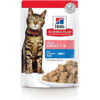 Produktbild von Hill's Science Plan Adult Light Katzenfutter Meeresfisch Stückchen in Sauce 48 x 85 g - 48 x 85 g