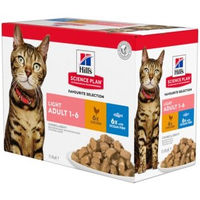 Produktbild von Hill's Science Plan Adult Light Katzenfutter Multipack Huhn und Fisch Stückchen in Sauce 12 x 85 g - 12 x 85 g