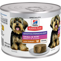 Produktbild von Hill's Science Plan Adult Sensitive Magen & Haut Small & Mini Hundemousse Truthahn 12 x 200 g