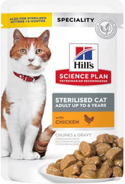 Hill's Science Plan Adult Sterilised Katzenfutter Huhn Stückchen in Sauce 24 x 85 g - 24 x 85 g – Bild 1 von 2