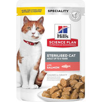 Produktbild von Hill's Science Plan Adult Sterilised Katzenfutter Lachs Stückchen in Sauce 12 x 85 g - 12 x 85 g