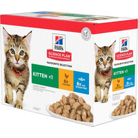Produktbild von Hill's Science Plan Kitten Futter Multipack mit Huhn, Truthahn und Fisch in Sauce 12 x 85 g - 12 x 85 g