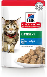 Produktbild von Hill's Science Plan Kitten Katzenfutter Fisch und Geflügel Stückchen in Sauce 48 x 85 g - 48 x 85 g
