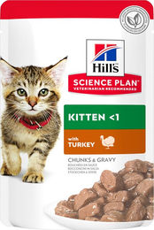 Produktbild von Hill's Science Plan Kitten Katzenfutter Truthahn Stückchen in Sauce 12 x 85 g - 24 x 85 g