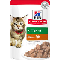 Produktbild von Hill's Science Plan Kitten Katzenfutter Truthahn Stückchen in Sauce 12 x 85 g - 24 x 85 g