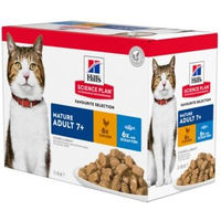 Produktbild von Hill's Science Plan Mature Adult Katzenfutter Senior Huhn und Fisch 12 x 85 g Beutel - 12 x 85 g