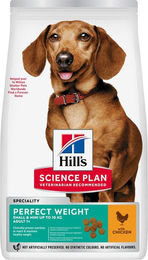 Produktbild von Hill's Science Plan Perfect Weight Adult Small & Mini Hundefutter mit Huhn zur Gewichtskontrolle 2 x 6 kg - 2 x 6 kg