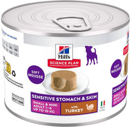 Produktbild von Hill's Science Plan Sensitive Stomach & Skin Small & Mini Mousse Truthahn Adult 48 x 200 g - 48 x 200 g