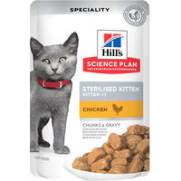 Produktbild von Hill's Science Plan Sterilised Kitten Katzenfutter Huhn Stückchen in Sauce 24 x 85 g