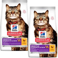 Produktbild von Hill's Science Plan Trockenfutter für Katzen Adult Sensitive Stomach & Skin mit Huhn 2x7 kg - 2 x 7 kg