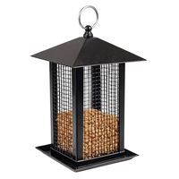 Produktbild von Hilma Schwarz Vogelfutterspender Flamingo Futtersäule aus Metall für Nüsse Schwarz 22 cm