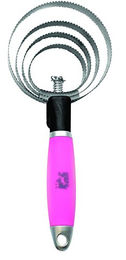 Produktbild von Hippo-Tonic Runder Metallstriegel aus Edelstahl in Neon Fuchsia