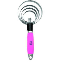 Produktbild von Hippo-Tonic Runder Metallstriegel aus Edelstahl in Neon Fuchsia