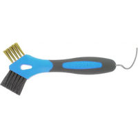Produktbild von Hippotonic 3-in-1 Pferdeklaue aus Metall mit Bürste in Blau