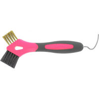 Produktbild von Hippotonic 3-in-1 Pferdeklaue aus Metall mit Bürste in Rosa