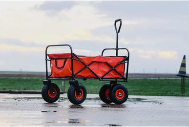 Produktbild von Hippotonic 4-Rad-Sattelwagen aus Oxford-Gewebe in Rot und Orange
