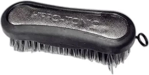 Produktbild von Hippotonic Glanzkopf-Reitbürste aus TPR in Schwarz-Silber