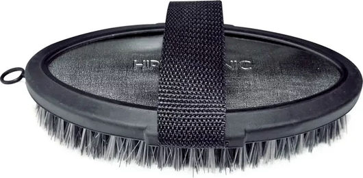 Produktbild von Hippotonic Glossy Pferdebürste in Silber und Schwarz