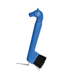 Hippotonic Hufkratzer mit Bürste für Pferde aus Metall in Blau – Bild 1 von 2