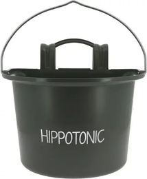 Produktbild von Hippotonic Pferdetränke aus Kunststoff mit Haken und Henkel in Grau und Schwarz
