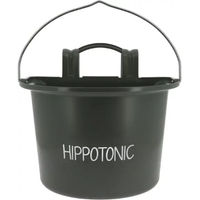 Produktbild von Hippotonic Pferdetränke aus Kunststoff mit Haken und Henkel in Grau und Schwarz