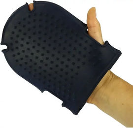 hippotonic Reithandschuhe Striegel und Bürste aus Gummi in Blau oder Schwarz – Bild 1 von 4