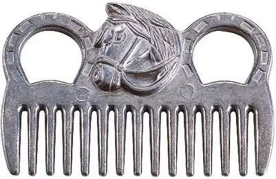 Produktbild von hippotonic Schweifkamm Pferdekopf aus Aluminium in Silber