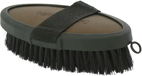 Produktbild von Hippotonic Soft Pferdebürste aus Kunststoff in Braun und Schwarz