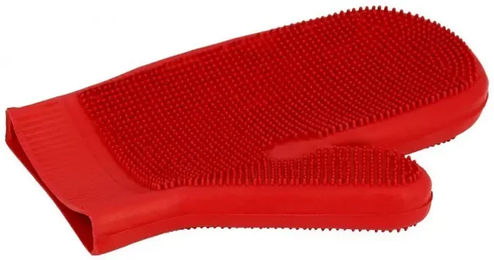 hippotonic Striegelhandschuh aus Gummi rot – Bild 1 von 4