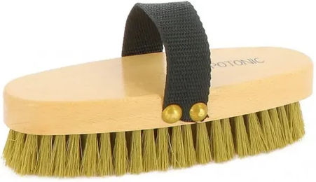 Hippotonic Weiche Reitsportbürste aus Holz in Schwarz Beige Natur – Bild 1 von 2