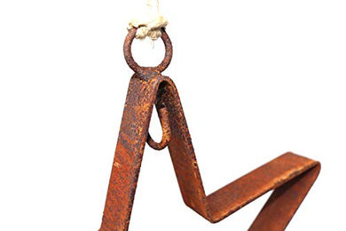 Hirsch Terracotta Futterstern Meisenknödelhalter aus Metall in Edelrost als Vogel Futterspender – Bild 1 von 2