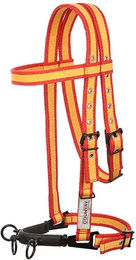 Produktbild von Hispano Hipica Bridon Reitsport Trense aus Nylon in Rot oder Bunt