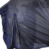 Produktbild von Hispano Hipica Cora Fliegenschutzdecke für Pferde aus Polyester in Blau mit Trägern