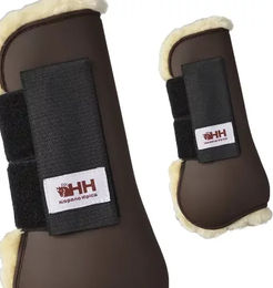 Produktbild von Hispano Hipica Gamaschen für Pferde aus Leder in Braun