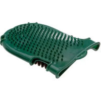 Produktbild von Hispano Hipica Gummipflegehandschuh mit Bürste in Grün zur Fellpflege