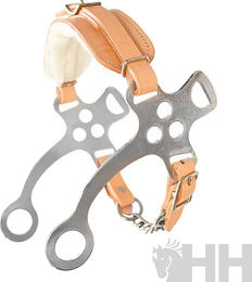 Hispano Hipica Hackamore für Pferde aus Leder in Orange oder Braun – Bild 1 von 1