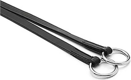 Hispano Hipica Martingal mit Ringen aus Leder für Ponys in Schwarz – Bild 1 von 1