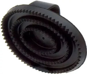 Hispano Hipica Ovaler Gummistriegel für Pferde in Schwarz – Bild 1 von 1