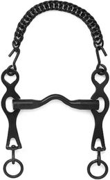 Hispano Hipica Portugiesisches Pferdegebiss mit Brücke aus Edelstahl Schwarz 12,5 cm – Bild 1 von 1